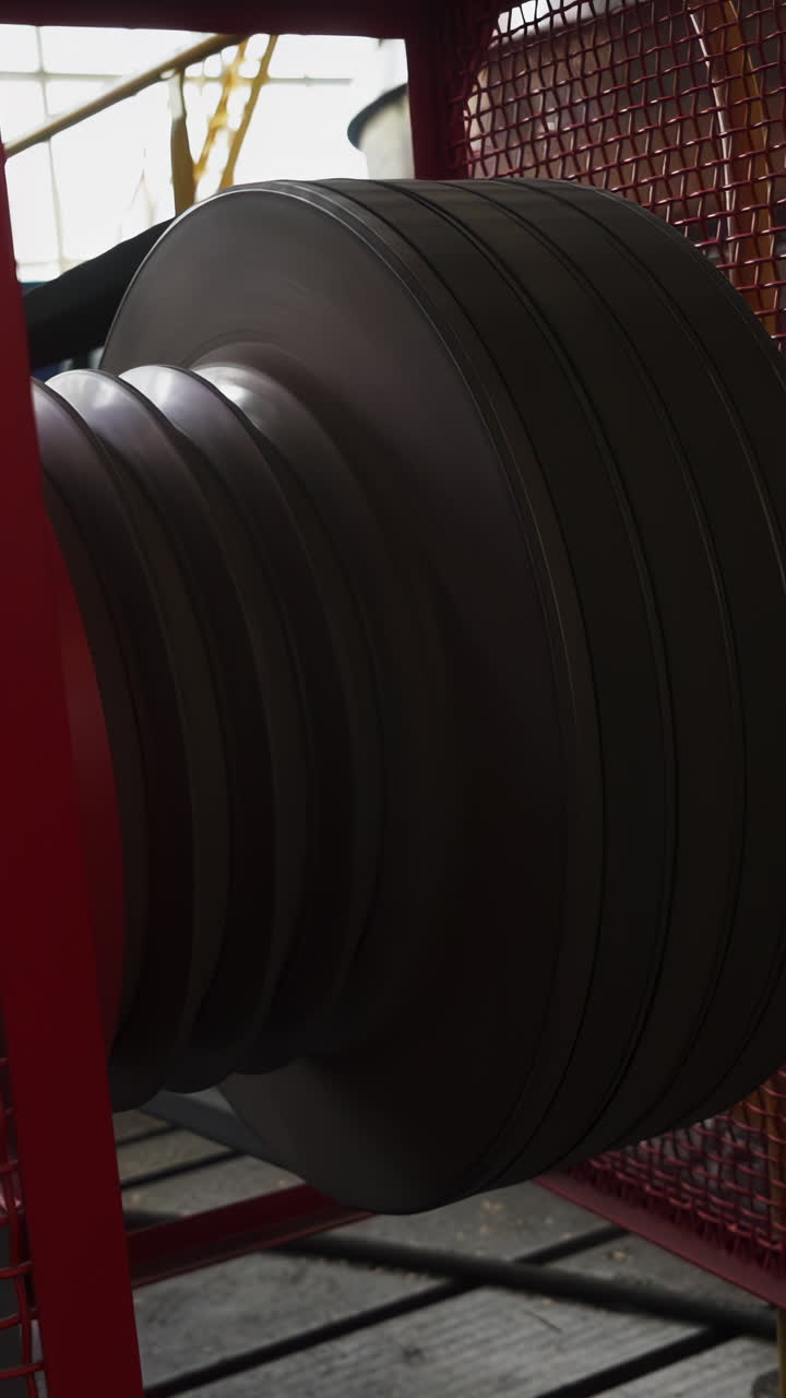 Large Roll of Industrial Material in a Factory Setting