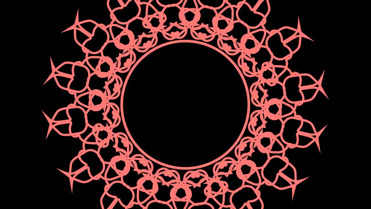 diseño gráfico que gira en el centro y aumenta el tamaño, para cubrir todo el fondo y desaparecer.