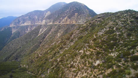 descending drone shots mountains of angeles national forest southern california