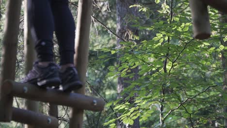 The-man-is-carefully-climbing-the-ladder-in