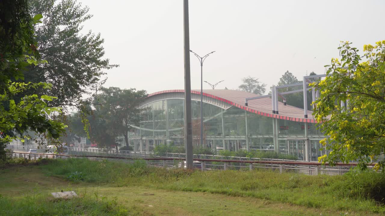 The sight of a city metro highway with its station is a stunning display of infrastructure.