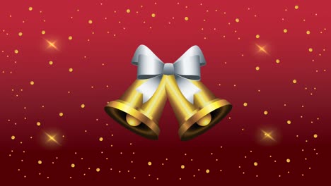 happy merry christmas animation with golden bells