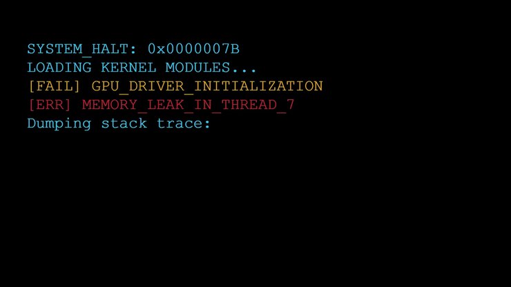 Computer System Terminal Displaying Critical Error and Reboot Sequence