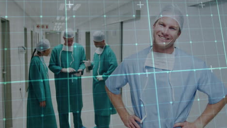 animation of data processing over diverse surgeons in hospital