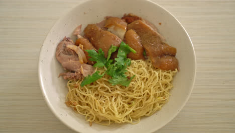 dried stewed pork leg noodles bowl - asian food style