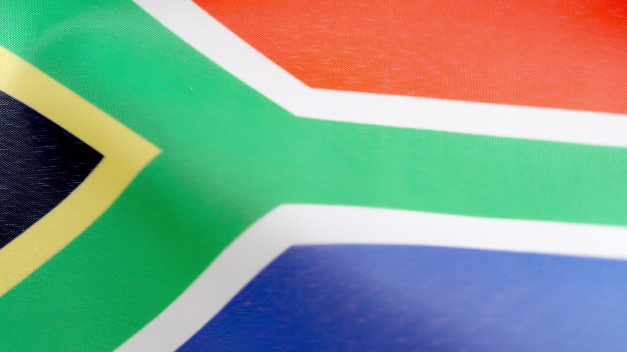 South african national flag waving by the wind