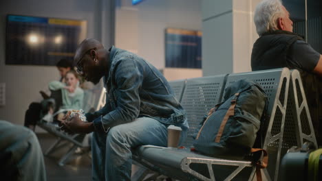 passengers waiting in the airport