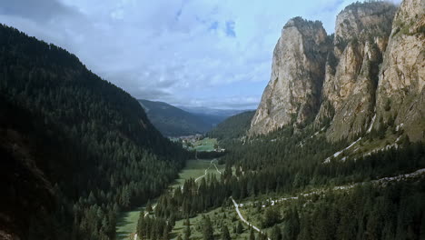 grand vista of beautiful valley in the alps