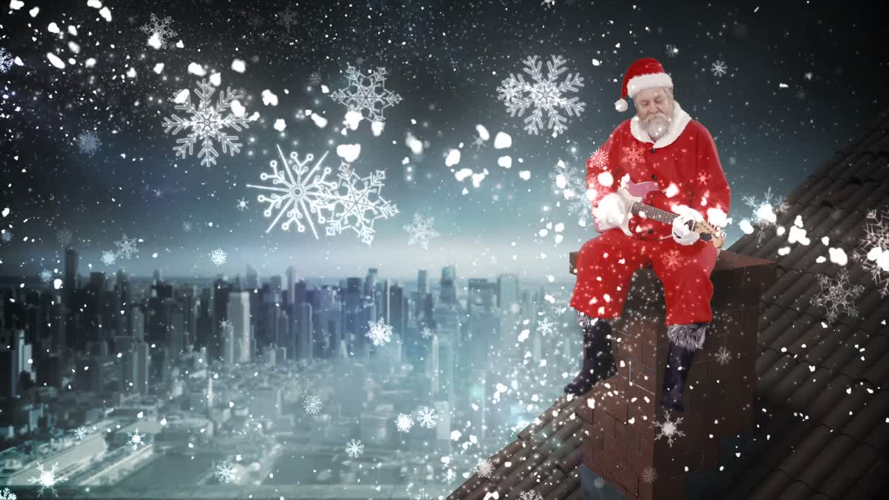 굴 ⁇  위에 앉아 있는 산타클로스