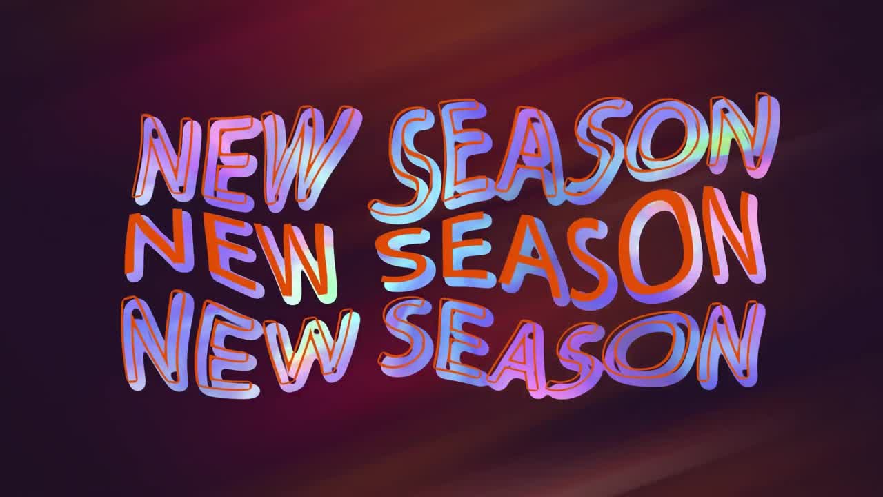 Animación del texto 'Nueva Temporada' sobre un fondo oscuro