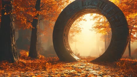 a tunnel in the middle of a forest filled with trees