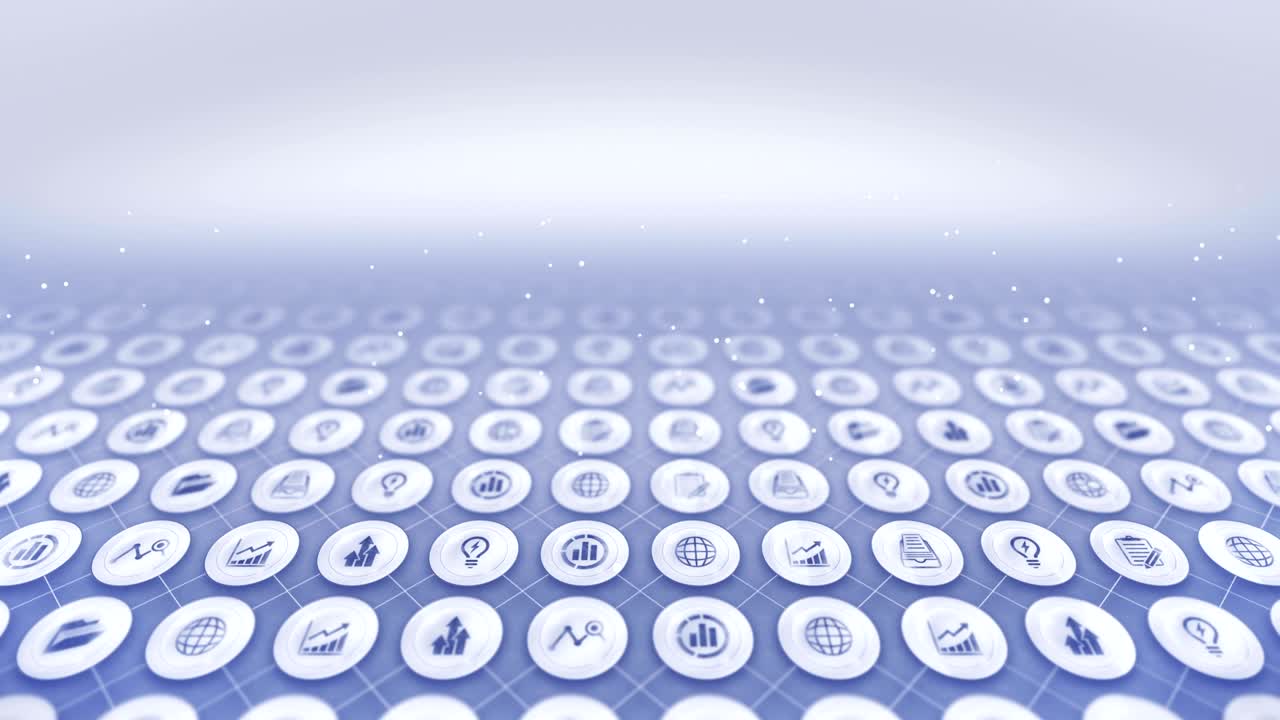 비즈니스 아이콘 세트, 글로벌 비즈니스 배경, cg 루프 애니메이션