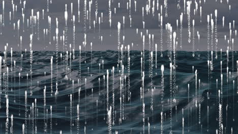 animation of binary coding over sea