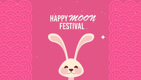 feliz festival de la luna letras con conejo