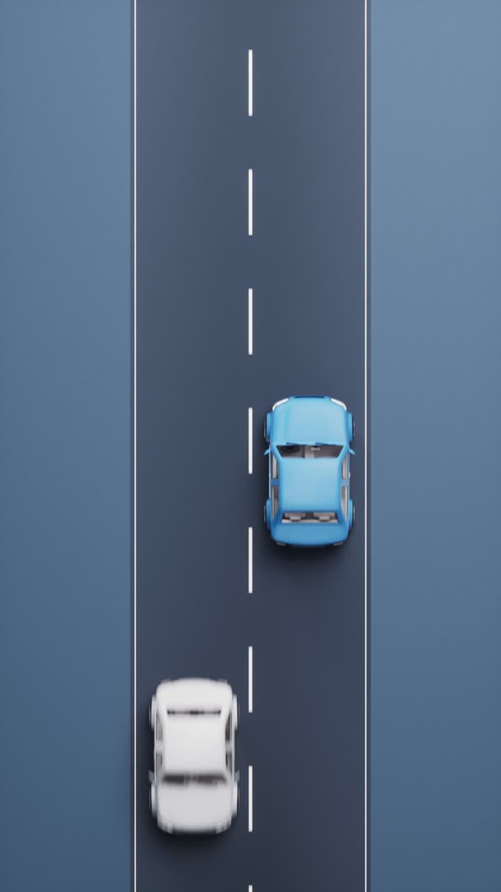 Automobile realistica sulla strada, rendering 3D