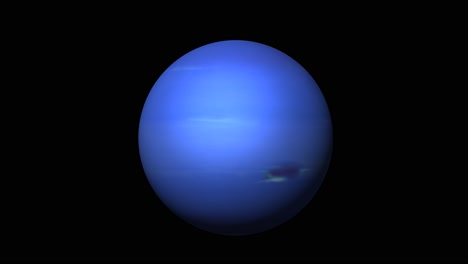 animación de neptuno girando, destacando las bandas atmosféricas