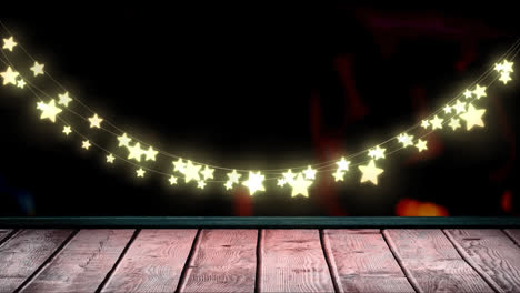 Animation-of-fairy-lights-over-wooden-boards