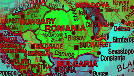 map of eastern europe with focus on romania and surrounding countries