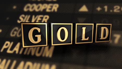 commodity gold symbol price on exchange stock market data video animation seamless loop screen