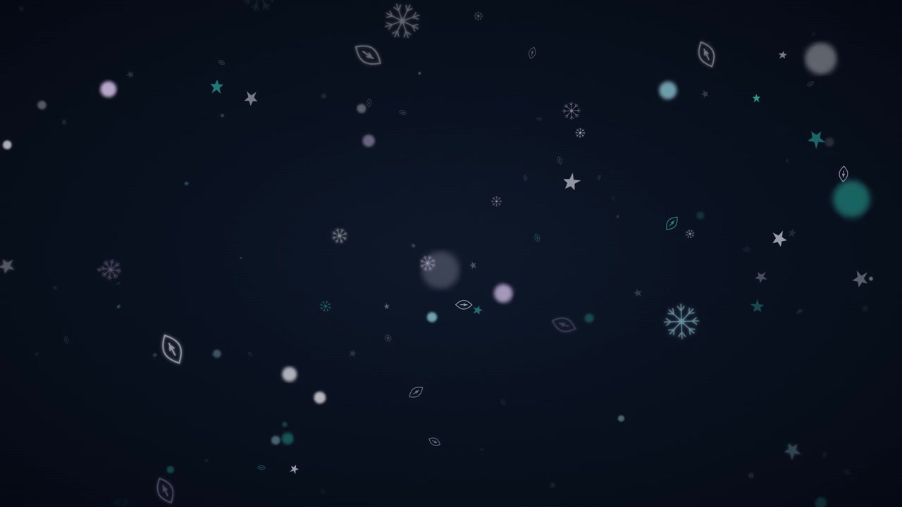Animated Winter Background with Falling Snowflakes and Stars