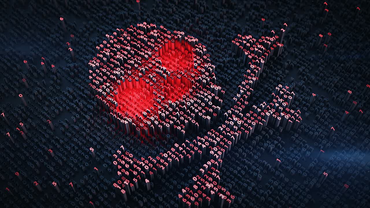 디지털 조리 로저 기호: 시엄리스 루프 3d 렌더링 애니메이션