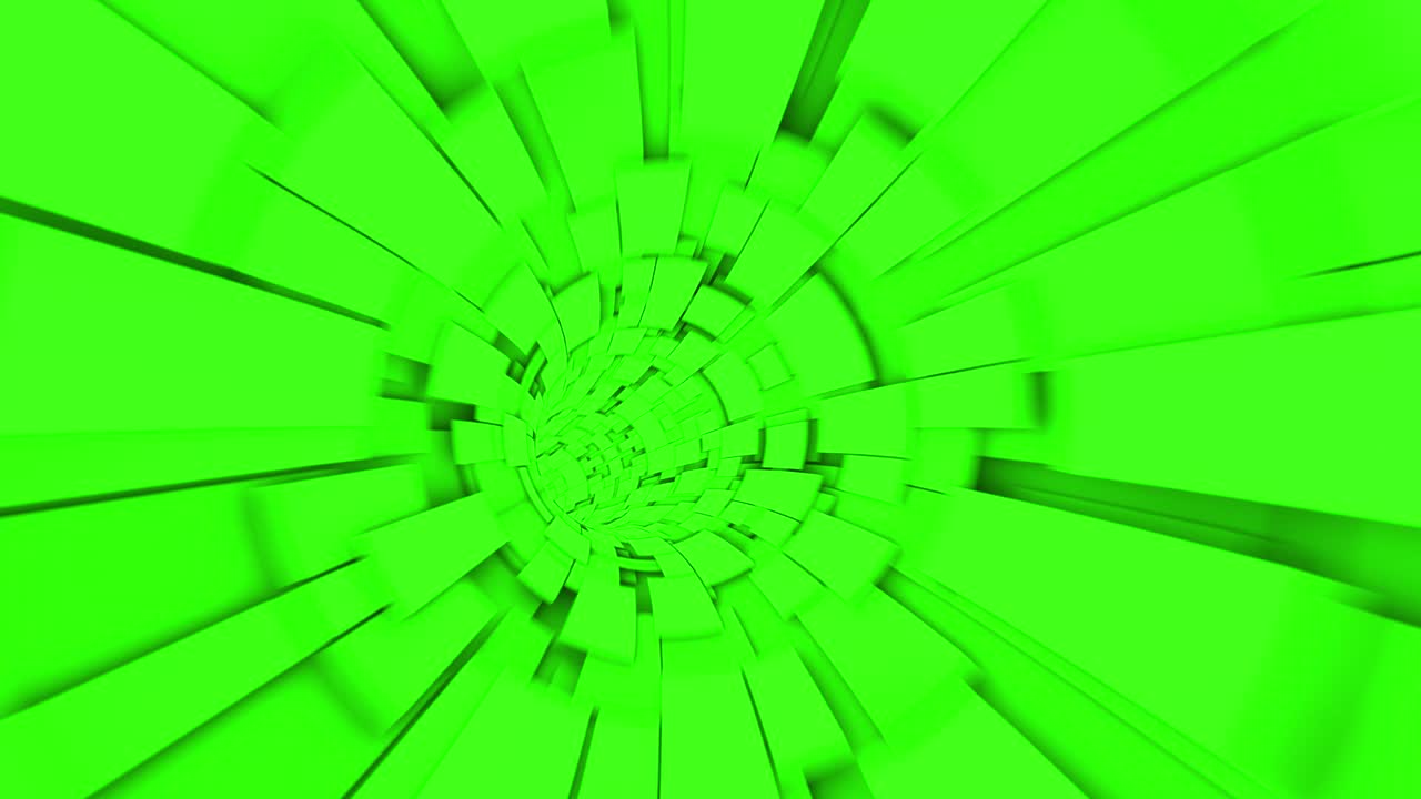 animación de túnel. agujero de gusano a través del espacio y el tiempo. gráfico de movimiento 4k volando en un túnel tecnológico digital. cuadrado de túnel digital de grandes datos 3d con matriz futurista