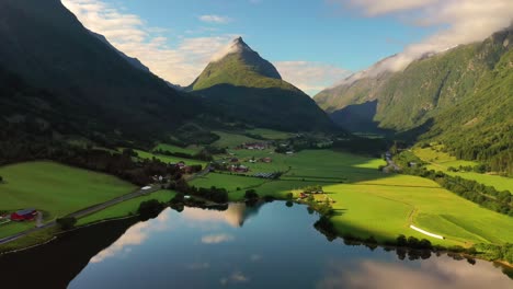 aerial footage beautiful nature norway