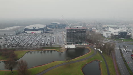 construction of ibis styles rotterdam ahoy hotel in rotterdam, netherlands