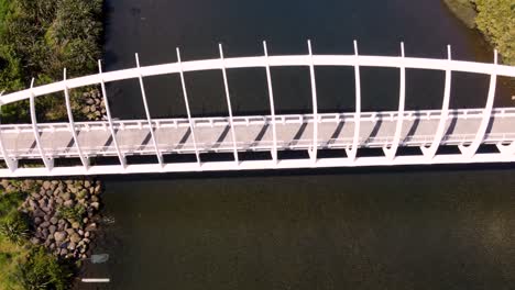 Topdown-View-Of-Te-Rewa-Rewa-Bridge-Over-Waiwhakaiho-River-At-New-Plymouth-In-New-Zealand