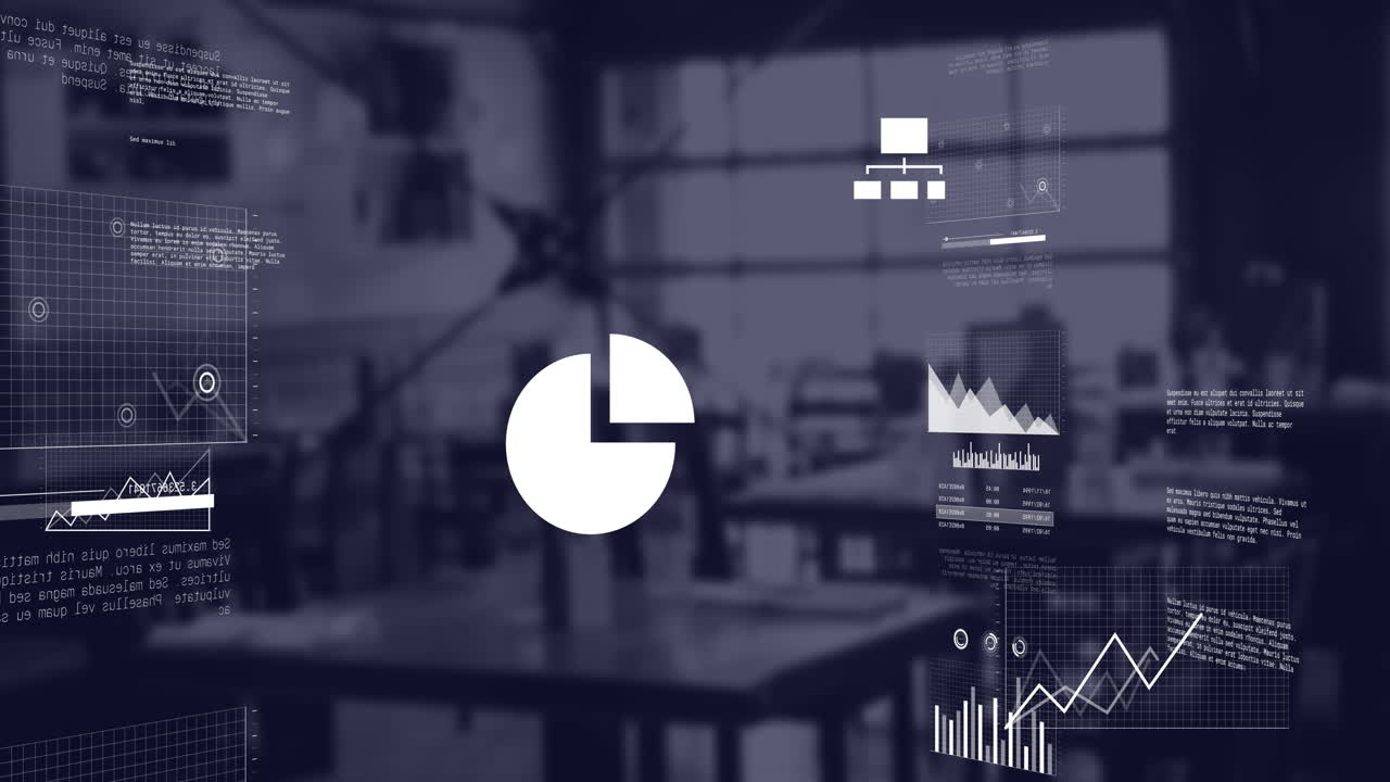 Animation of financial data processing over office