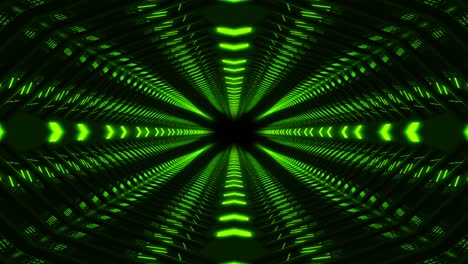 bucle de túnel de luz verde