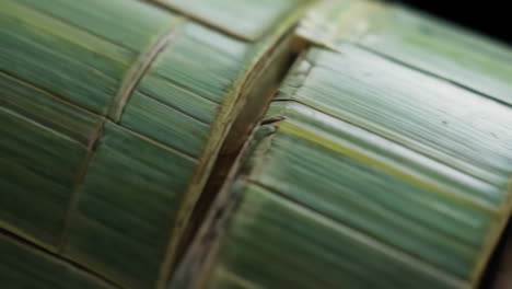 close-up of woven green natural material