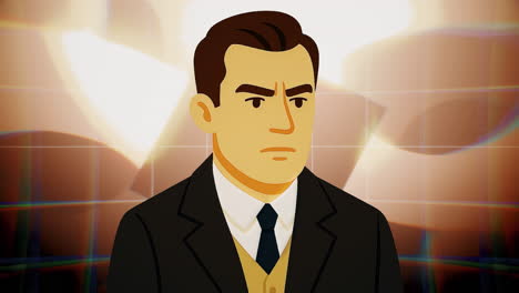 cartoon portrait of a businessman