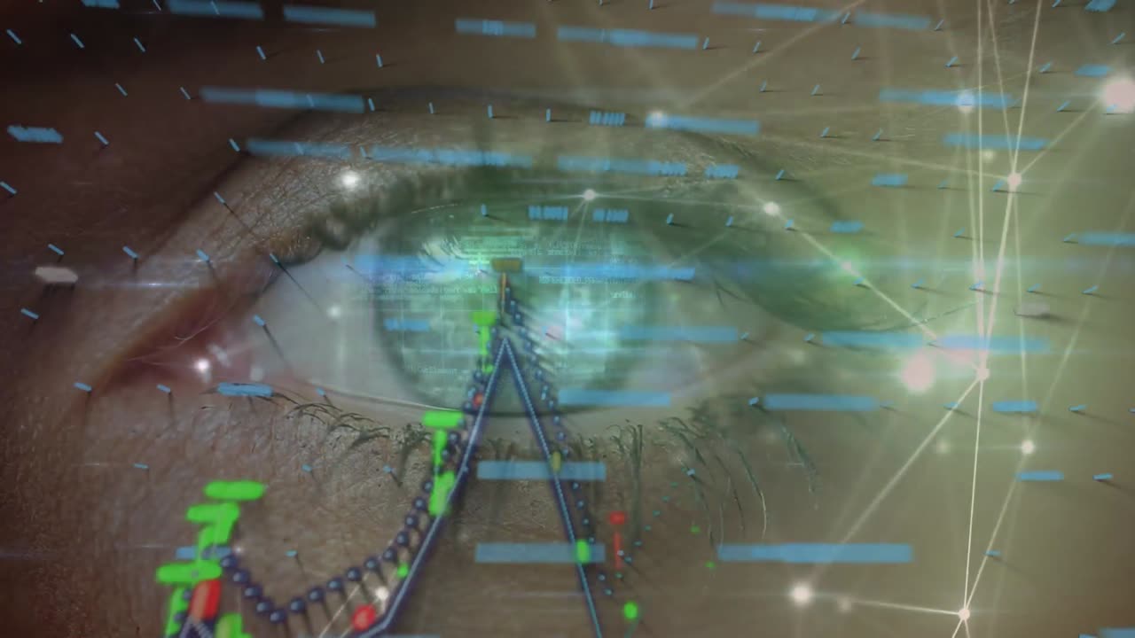 animación del procesamiento de datos sobre el ojo