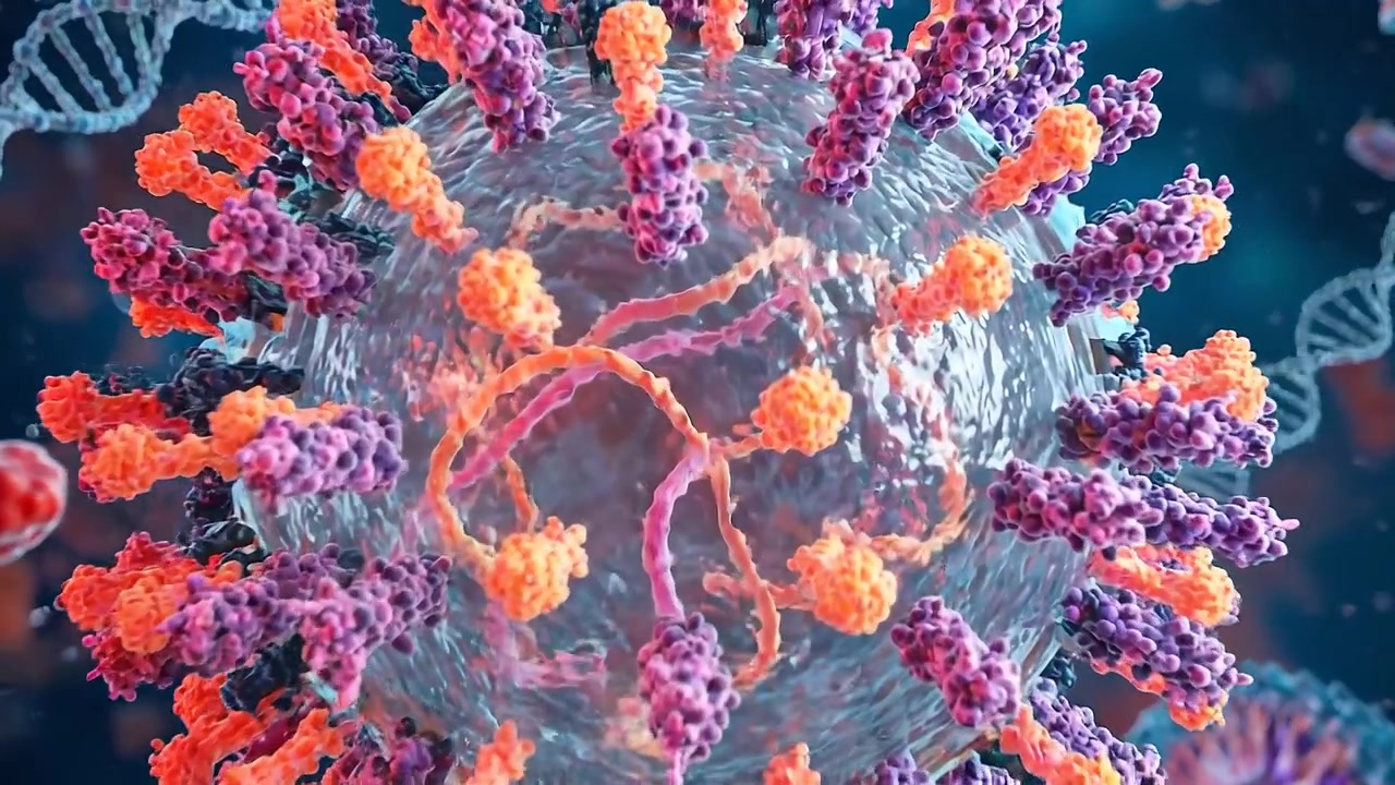Mikroskopisk visualisering av spredende piggete koronaviruspatogencellers struktur