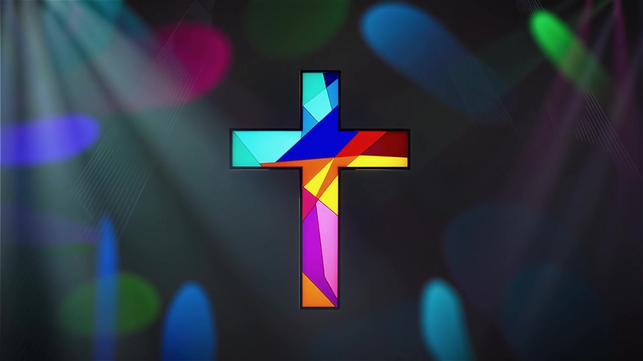 Cruz Cristiana con Luz Celestial, Fondo para Adoración.