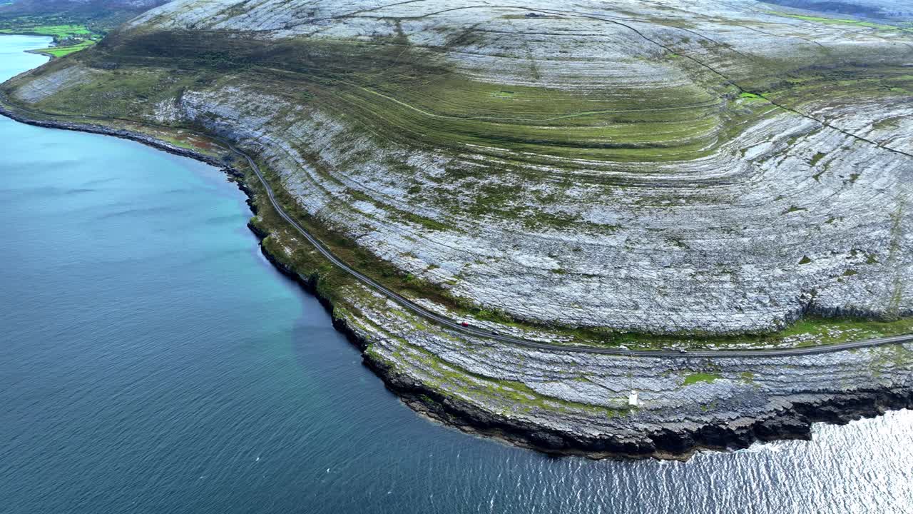 Epic Ireland corner of The Burren drone landscape Black Head Bay Clare ireland feature of The Wild Atlantic Way