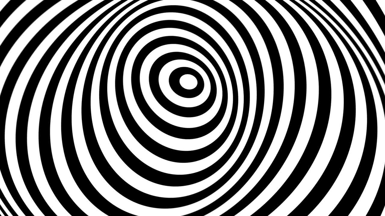 círculo retorcido ilusión óptica en blanco y negro.
