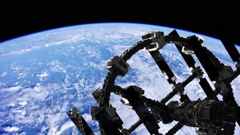 international space station in outer space over the planet earth