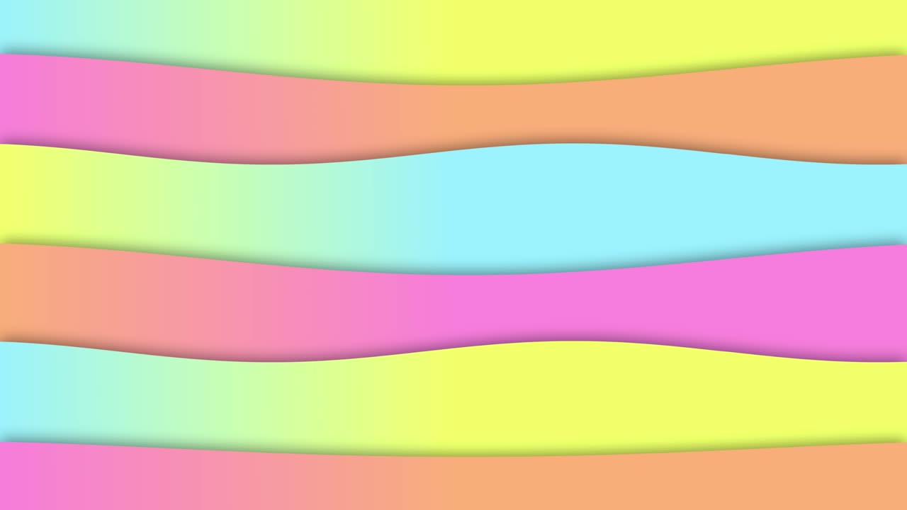 animación de curvatura de onda elegante calma que fluye formas suaves fondo 3d gráficos de movimiento efecto visual gradiente abstracto color amarillo rosa naranja