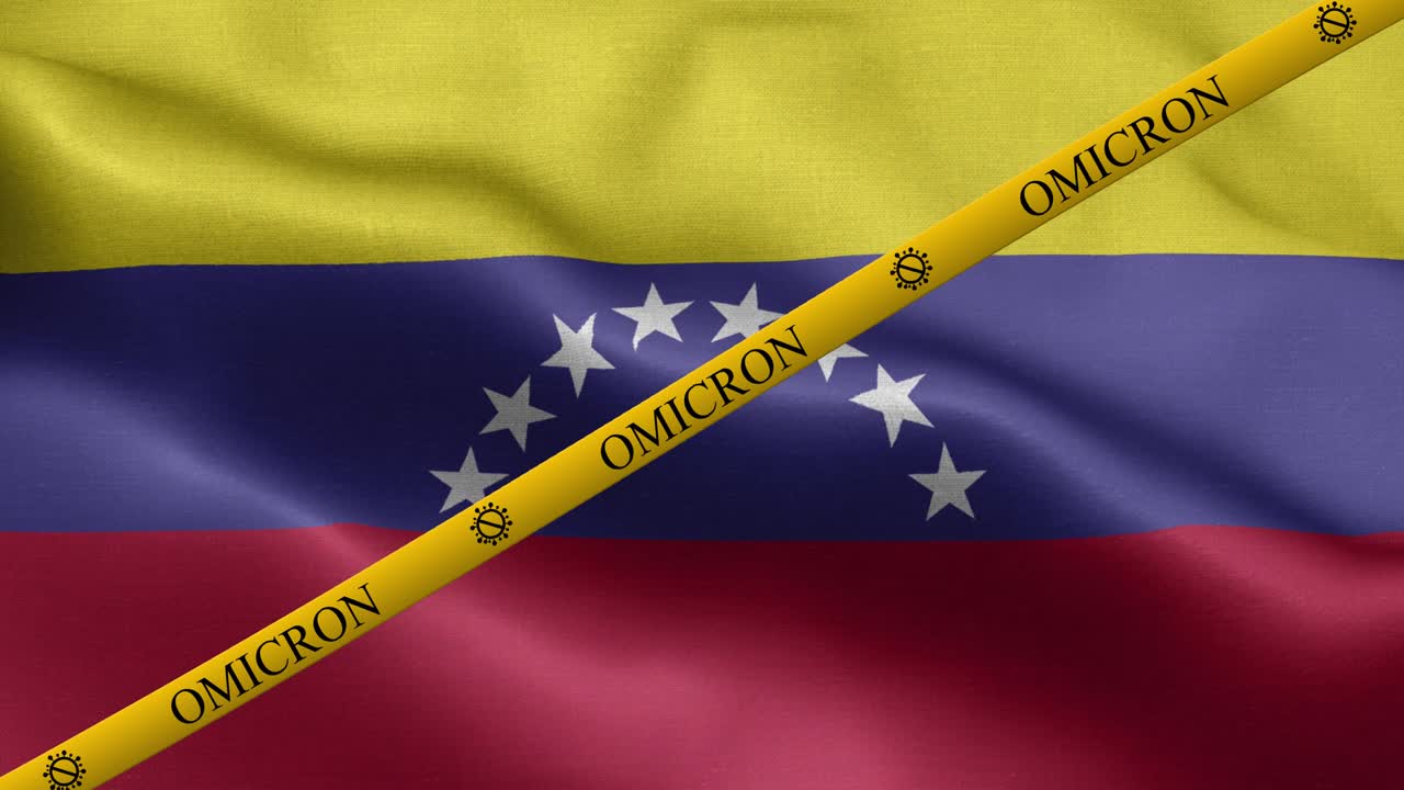 Variante Omicron e striscia vietata sulla bandiera del Venezuela - Bandiera del Venezuela