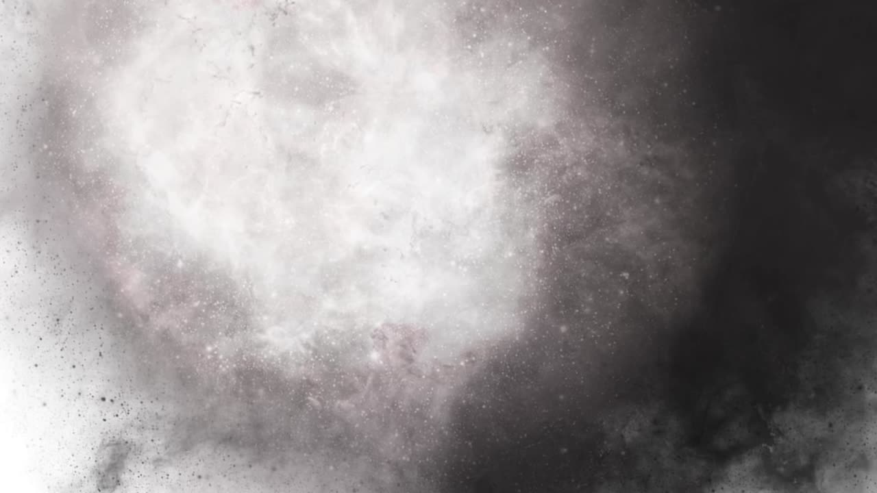 Effetto fumo astratto grigio e bianco con particelle fluttuanti. Perfetto per overlay cinematografici, sfondi UI futuristici, transizioni sci-fi e presentazioni di prodotti high-tech.