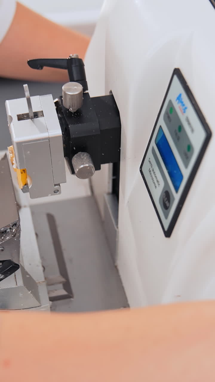Collection for analysis disease in lab. Hands of doctor taking samples of blood tubes for analysis. Vertical video