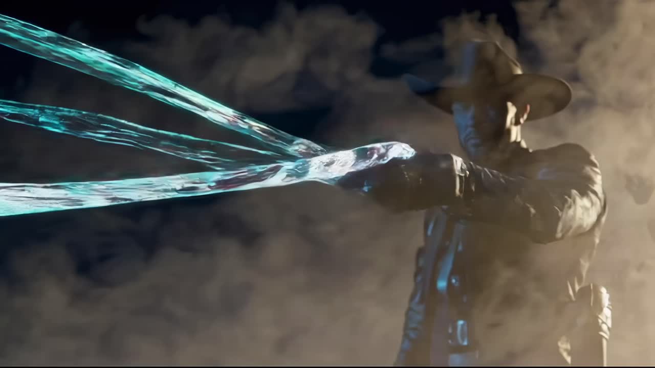 Cyberpunk Cowboy with Glowing Energy Weapon