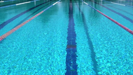 fondo de la piscina olímpica en un día soleado y brillante