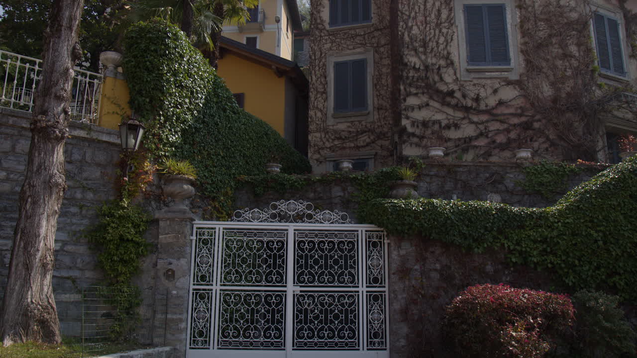 Historic Architectures At The Lakeside Town Of Como In Lombardy, Italy. Tilt-up Shot