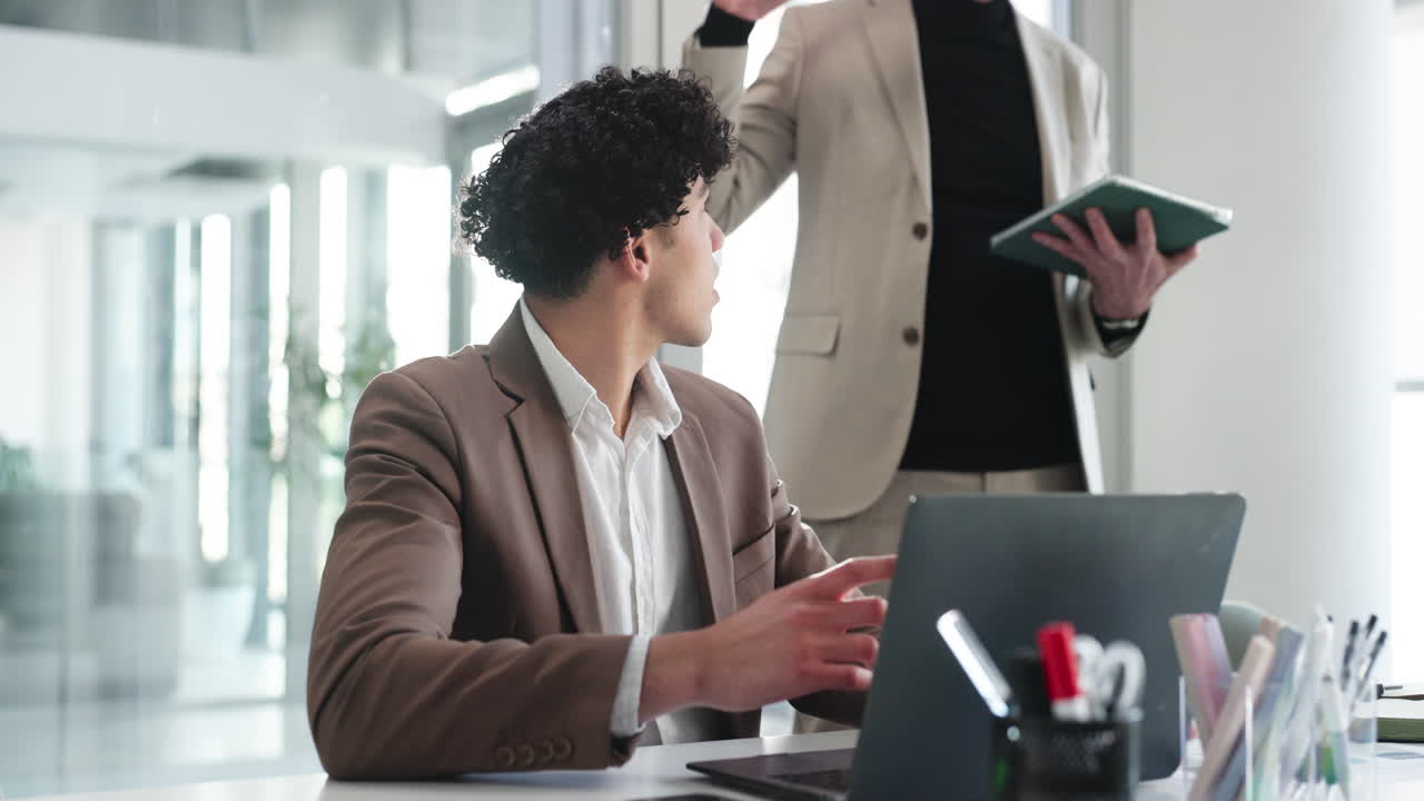Business Professionals Collaborating in Modern Office