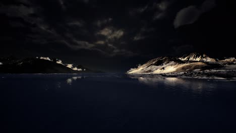 dramatic landscape in antarctica with storm coming