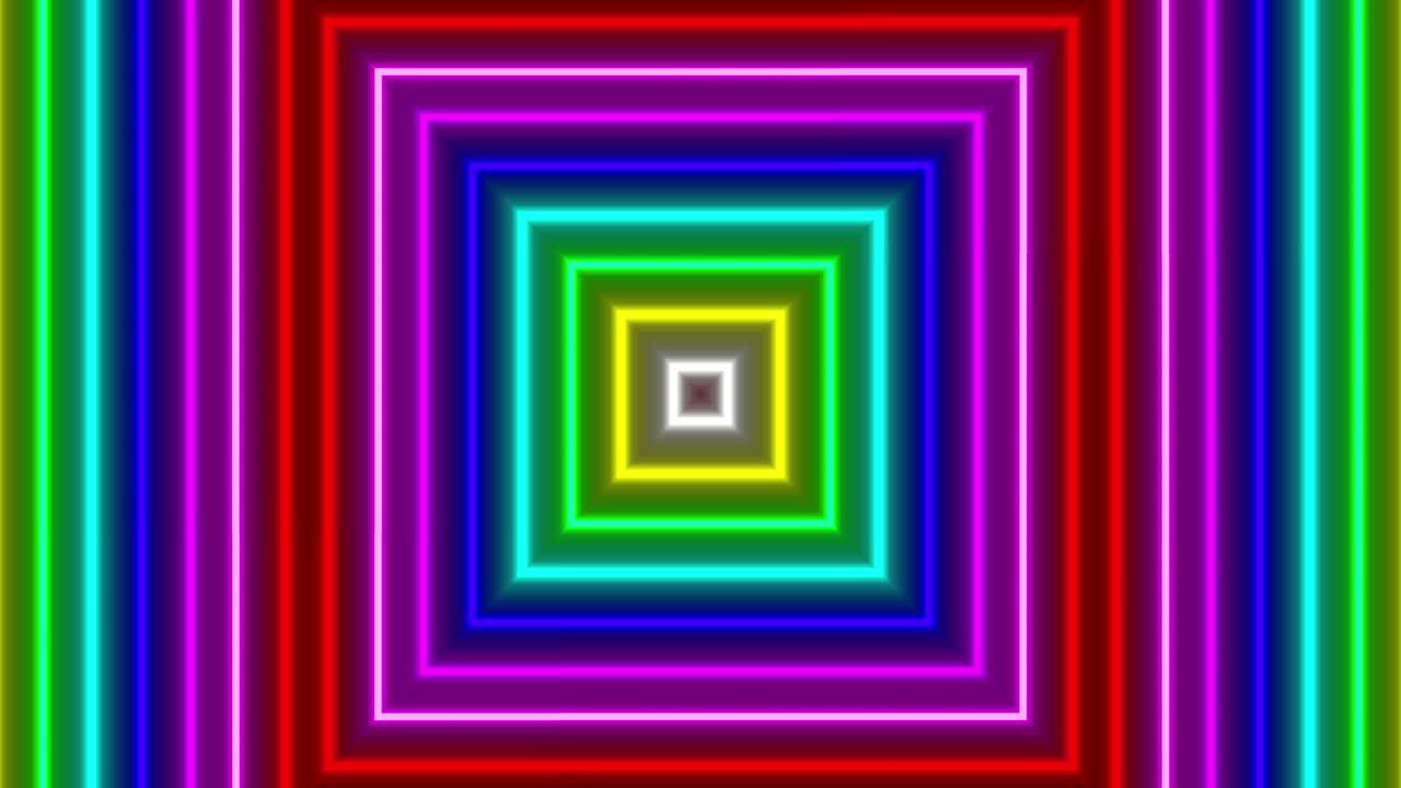 Neon geometric pattern illumination animation motion graphics