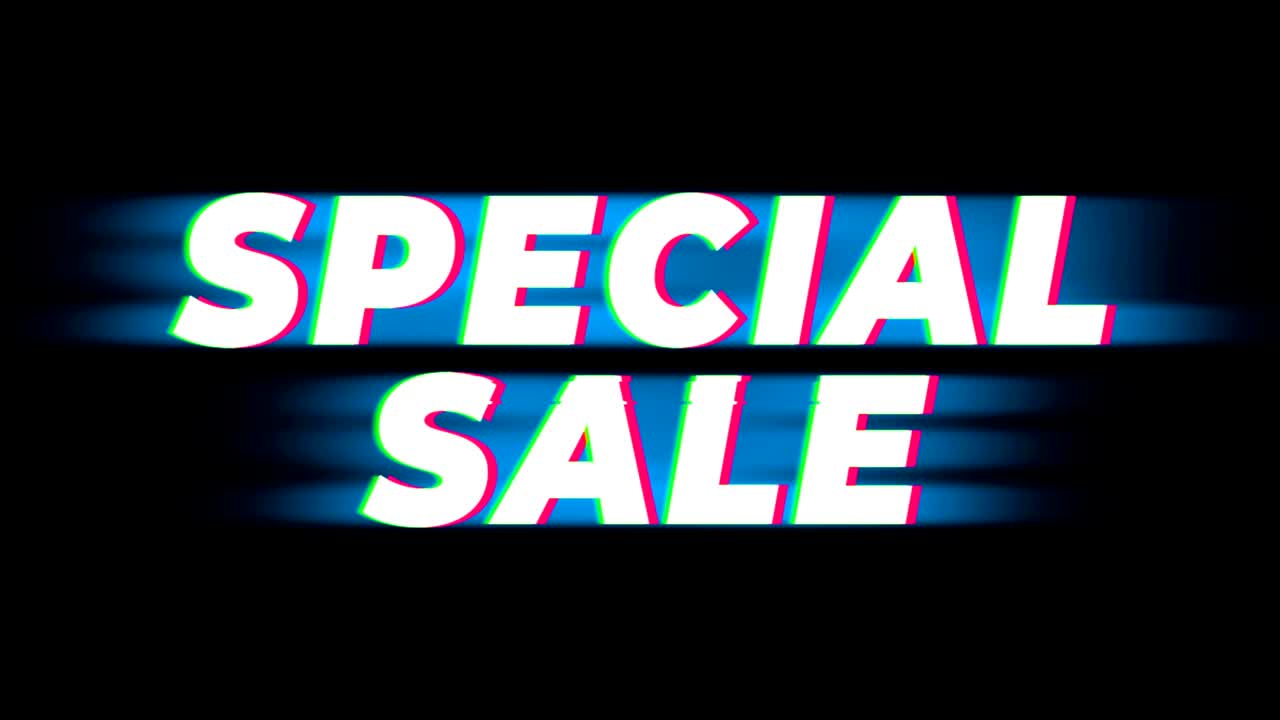Special Sale Text Vintage Glitch Effect Promotion.